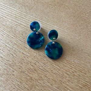 JCREW jade green dangle earrings